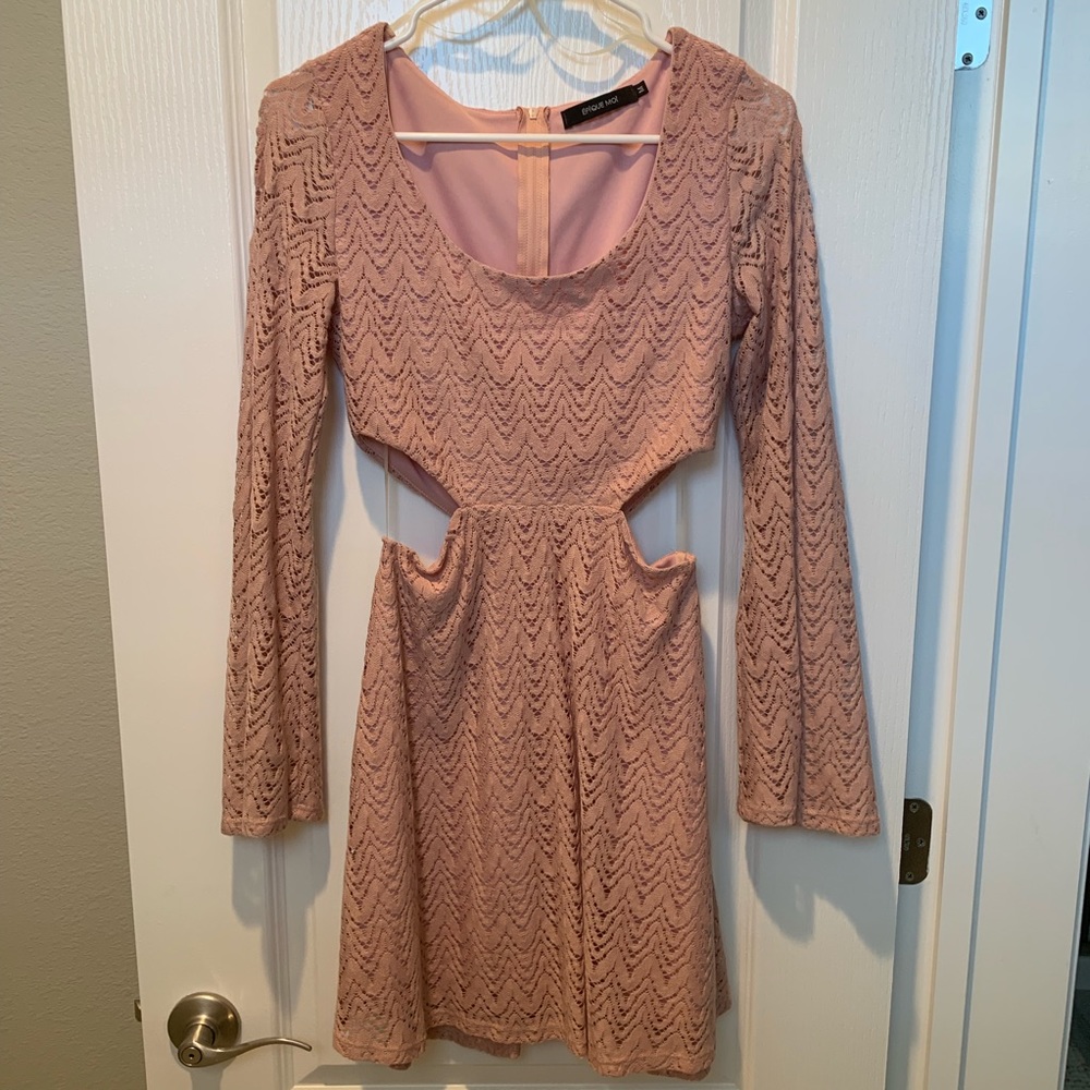 Epique Moi Light Blush Pink Dress With Side Cutouts - Size Medium